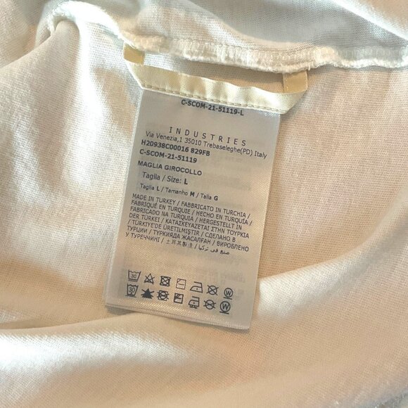 Moncler Rhinestone Logo T-Shirt White Silver Short Sleeve Size L Large Crew Neck - Picture 9 of 14